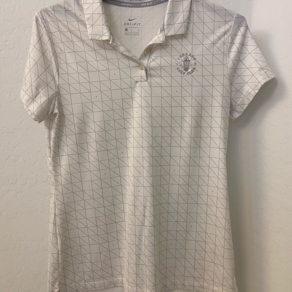 Nike Women's White Geometric Golf Shirt